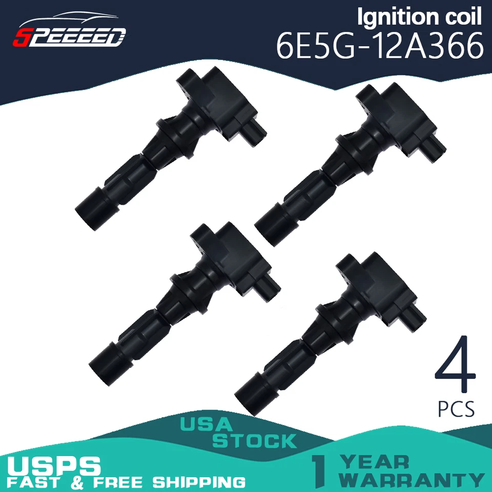 4pcs OEM Ignition Coils 6E5G-12A366 For Ford Fusion Mercury Milan 2.3L 06-09 - Image 1 of 4