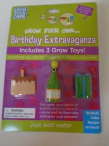 1 x GROW YOUR OWN BIRTHDAY EXTRAVAGANZA INCLUDES 3 GROW TOYS AGES 3+ NEW - Picture 1 of 1