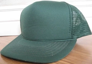 NEW MESH TRUCKERS HAT CAP DK GREEN BLANK PUNK BASEBALL - Picture 1 of 1
