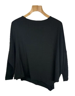 Helmut Lang Avant-Garde damas rayón asimétrico suéter suéter talla P negro - Imagen 1 de 4