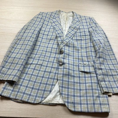 Винтажный 60-х 70-х годов куртка Sport пальто новый с Ярлыками 40 Leisure костюм Blazer клетку моды полиэстер - Изображение 1 из 4