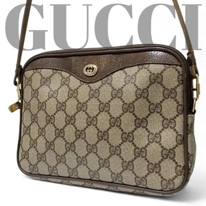 GUCCI Bolso de Hombro Vintage Cuero PVC Marrón Auténtico Excelente Estado - Imagen 1 de 11