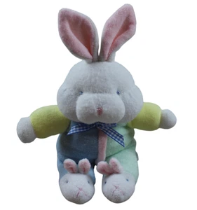 Soft Dreams Pastel Bunny Rabbit Plush Rattle Toy Terry Cloth 13" Vintage RARE - Picture 1 of 10