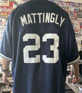 Camiseta deportiva de los Yankees de Nueva York Don Mattingly Nike Majestic azul marino talla XL NUEVA CON ETIQUETAS FUNCIONA GRANDE - Imagen 1 de 6