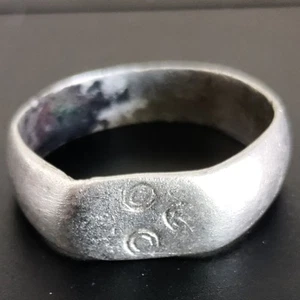 15th-16th Century Medieval Silver Ring! 4 Dots Intaglio, Size 7, 2.84 g, Nice! - Picture 1 of 4