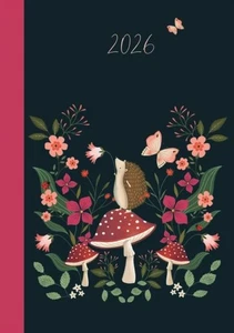 Fashion Hedgehog and Toadstools 2026 A6 Diary Official - Bild 1 von 1