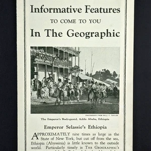 1935 National Geographic Society Werbeprospekt Äthiopien Italien in Eritrea - Bild 1 von 6