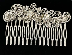 Strass silberfarben Haar Seitenkamm Hochsteckfrisur Accessoire - Bild 1 von 10