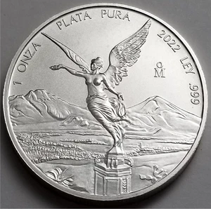 Mexico Liberty 2022, 1 Oz .999 Fine Silver Coin, Una Oz Libertad Plata Pura .999 - Picture 1 of 4