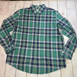 Camisa a Cuadros LL Bean Verde XL Regular Resistente a Arrugas Algodón Abotonada - Imagen 1 de 9