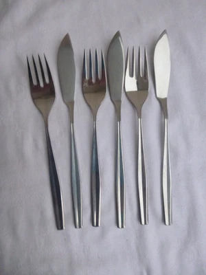 WMF Cromargan  original Frankfurt Fischbesteck 3 Personen 6 Teile neuwertig TOP - Bild 1 von 4