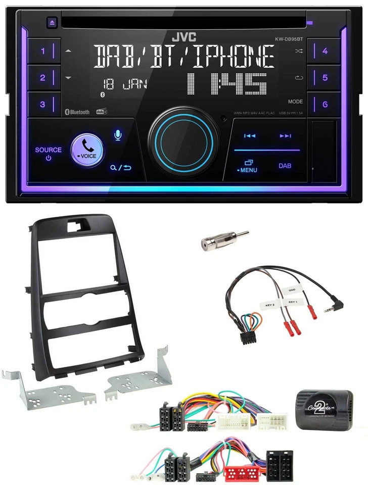 JVC Lenkrad USB 2DIN DAB Bluetooth CD Autoradio für Hyundai Genesis 2010-2013 sc - Bild 1 von 4