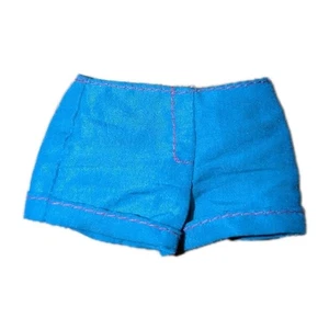 Barbie Or Barbie Clone Turquoise Shorts With Pink Stitching - Picture 1 of 2