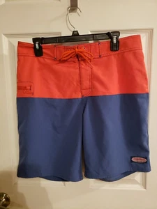 Pantaloncini da tavola Vineyard Vines uomo 32 rosso blu spiaggia nuoto 32W - Foto 1 di 4