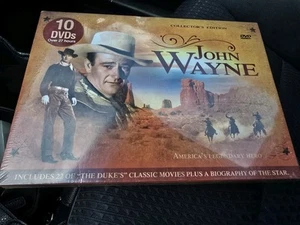 John Wayne 10-DVD Set Collectors Edition 22 Classic Films Over 27hrs New Sealed - Foto 1 di 1