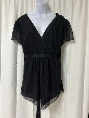 Vintage Forever 21  Blouse Womens Plus 3x Black  Sheer Overlay Babydoll Y2k - Image 1 of 4