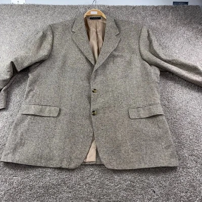 Chaqueta Blazer Gianfranco Ruffini Italia Para Hombres 48R Tostada Seda Tweed Abrigo Deportivo Carrera Foto 1 de 4
