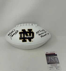 Mike Townsend Notre Dame firmato autografato pannello bianco calcio scritta - Foto 1 di 4