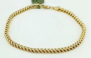 SOLID 14K YELLOW FRANCO BRACELET 7.5" LONG - New With Tag - Picture 1 of 4