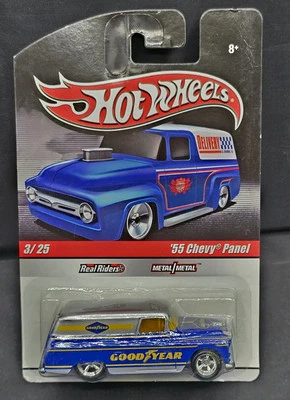 Camión de reparto Hot Wheels Slick Rides #3 '55 2010 Chevy Panel Goodyear nuevo  Foto 1 de 4