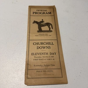 RARE HORSE RACING KENTUCKY DERBY PROGRAM 1927 CHURCHILL DOWNS RACETRACK - Picture 1 of 12