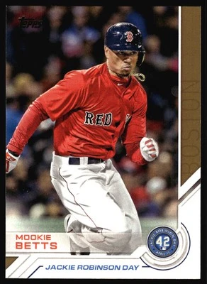 2017 Topps Mookie Betts Jackie Robinson Day Gold #JRD-3 Boston Red Sox - Image 1 of 2