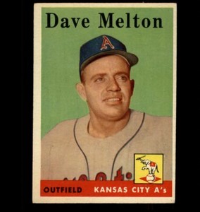 1958 DAVE MELTON TOPPS #391 ATHLETICS EX/MT *2992