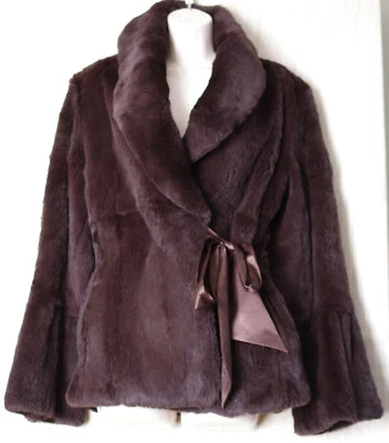 Abrigo Nine West Marrón Conejo Envolvente Manga Campana Guisante Talla: 8 Foto 1 de 4