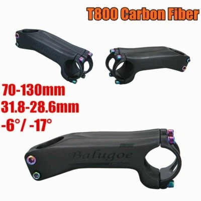 BALUGOE Cycling Carbon XC/AM MTB Road Bike Stem 6°/17° Tube 31.8mm Bicycle Stem - Image 1 of 4
