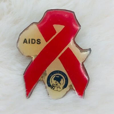 非洲世界艾滋病日红丝带意识翻领别针 — 第 1/2 张图片