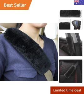 Soft Genuine Sheepskin Wool Auto Seat Belt Cover Seatbelt Shoulder Pad for a Mor - Picture 1 of 9