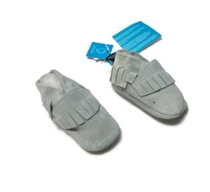 Shooshoos grau Wildleder Mokassins Kleinkind Schuhe Größe S 0-6 Monate A16 - Bild 1 von 11