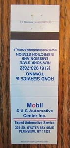 S & S AUTOMOTIVE MOBIL GASOLINERA MATCHBOOK MATCHCOVER: PLAINVIEW, NUEVA YORK E15 - Imagen 1 de 1
