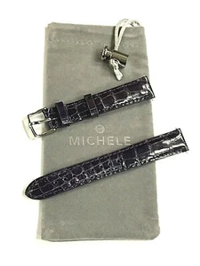 Michele 16mm Plum/Purple Genuine Alligator Leather Interchangeable Strap - Picture 1 of 6