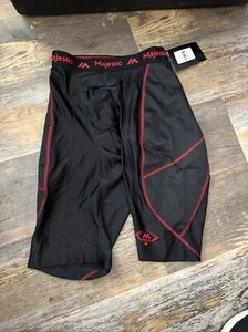 Majestic Baseball Sliding Shorts Sz Men’s Large Cup Pocket New - Picture 1 of 10