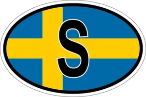 Sticker adesivi adesivo bandiera ovale codice paese svezia s - Imagen 1 de 1