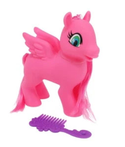Neue Mode & Spaß helle Kunststoff geflügelte Ponys mit Kämmen, 4,5x3,75x1,5 Zoll rosa - Bild 1 von 11