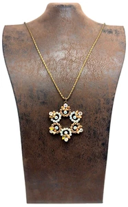 Schöne Michal Negrin Stern mit bunten Kristallen Halskette Unikat. - Bild 1 von 10