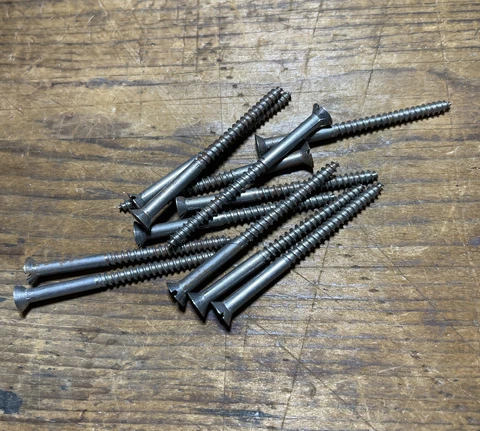 Antique Wood Screws Flat Head Slotted Iron #6 X 2” American Made Old Store Stock Cover