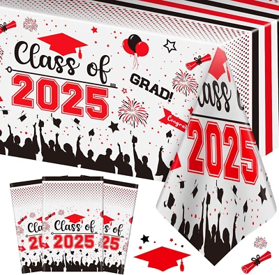 Mantel Decoraciones Graduación Clase de 2025 - 3 Piezas Plástico Felicidades Grado Ta Foto 1 de 4