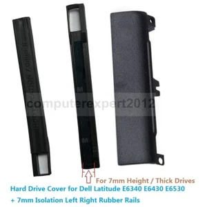 HDD SSD Hard Drive Cover + 7mm Rubber Rails for Dell Latitude E6340 E6430 E6530 - Picture 1 of 9
