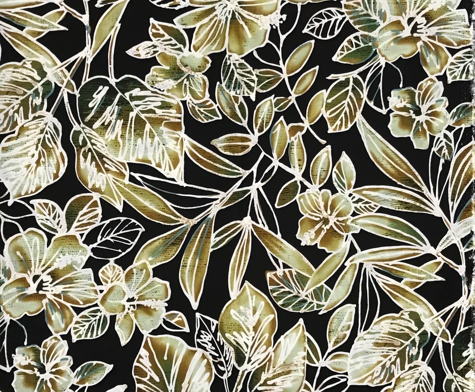 Hawaiian Print Fabric by the yard - Hibiscus - 43” - Image 1 of 1