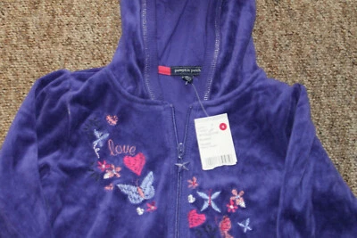 Sudadera con capucha de terciopelo púrpura Pumpkin Patch para niñas - 6 años - NUEVA Foto 1 de 4