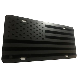 US American Flag Heavy Duty Aluminum License Plate Tactical Deep Gray S4 - Imagen 1 de 4
