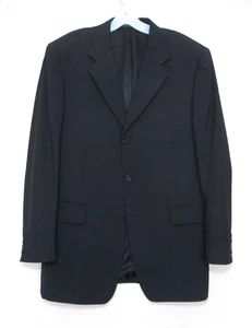 Canali Blazer Sportcoat 42R US Men Black Wool Three Button - Picture 1 of 6