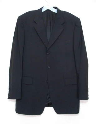 Canali Blazer Sportcoat 42R US Men Black Wool Three Button - Image 1 of 4
