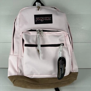 Jansport Right Pack Rucksack hellrosa Leder Wildlederboden Top Zustand - Bild 1 von 11