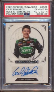 2022 Panini Obsidian Carl Edwards White Etch Auto Autograph 1/1 PSA 10! - Bild 1 von 2