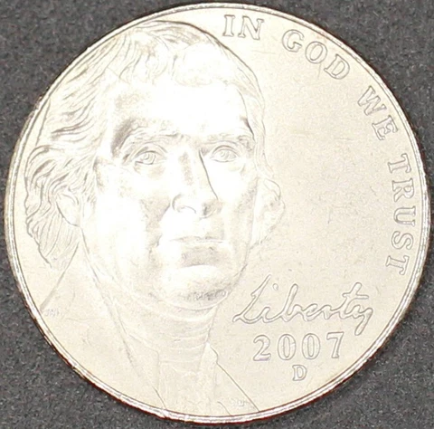 2007 s 5c Jefferson Nickel bu #m506 Cover