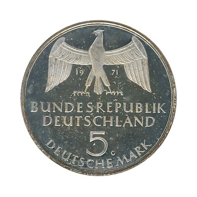 Germany 1971 G 5 Mark Silver Proof F - Image 1 of 2